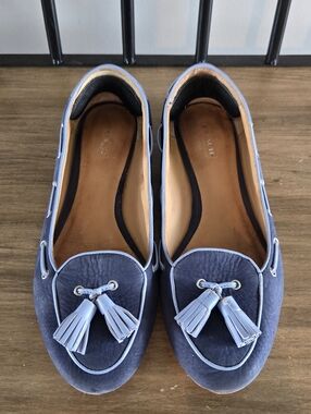Coach Women's Blue Tassel Loafer Flats